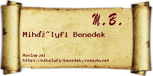 Mihályfi Benedek névjegykártya